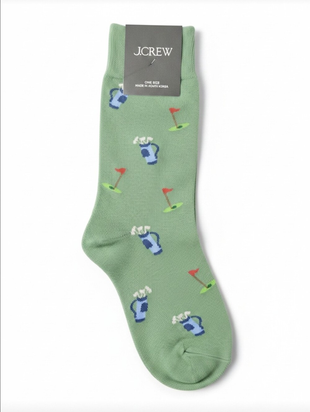 J.Crew Golf Novelty Crew Socks Green Beer Mug Flag One Size NWT